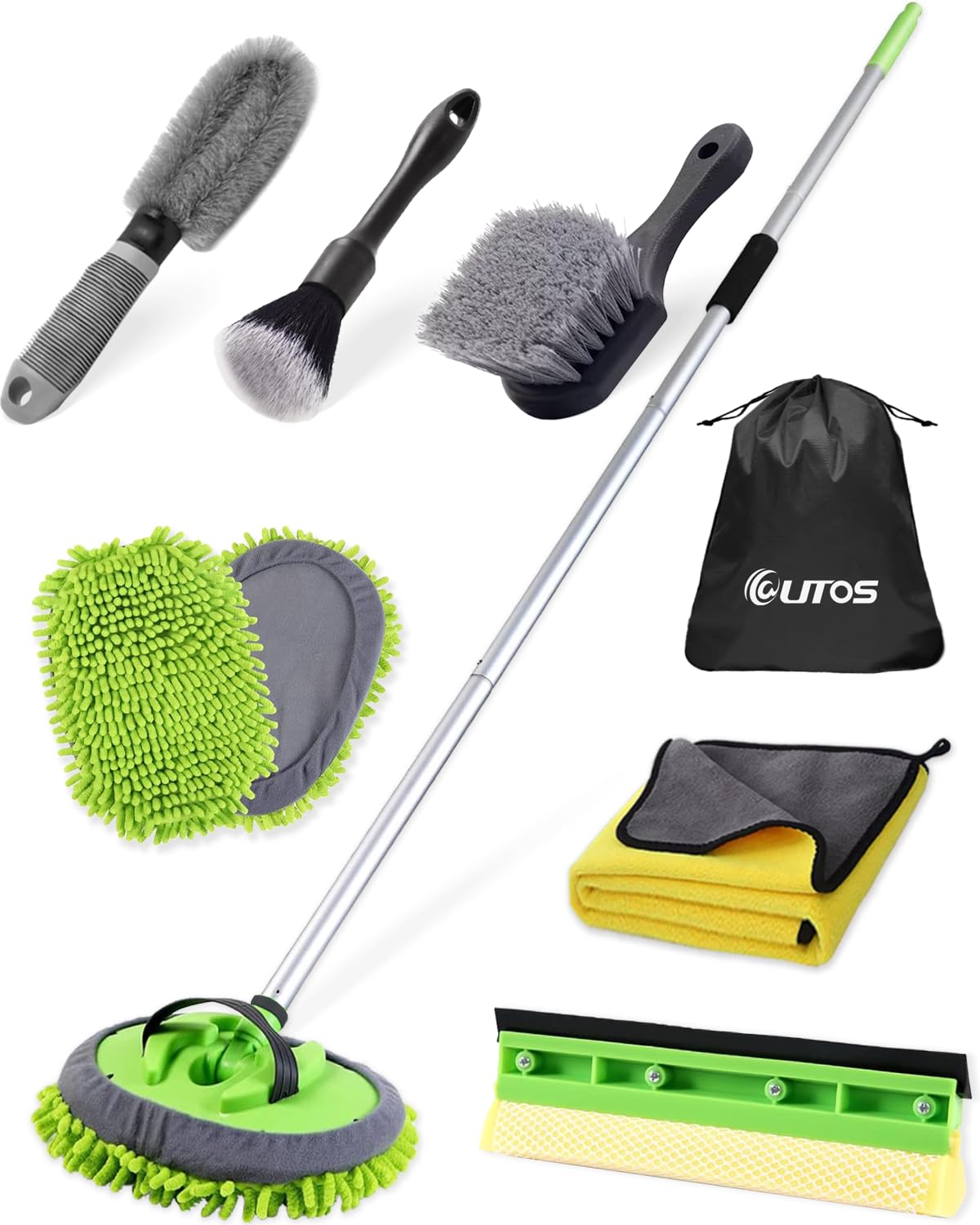 Amazon.com: @UTOS 8Pcs Car Wash Kit, 62'' Car Wash Brush with Long